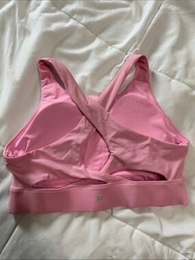 Fabletics Pink Crisscross Back Sports Bra